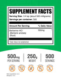 BulkSupplements primer plano del polvo de berberina, textura fina y fácil mezcla