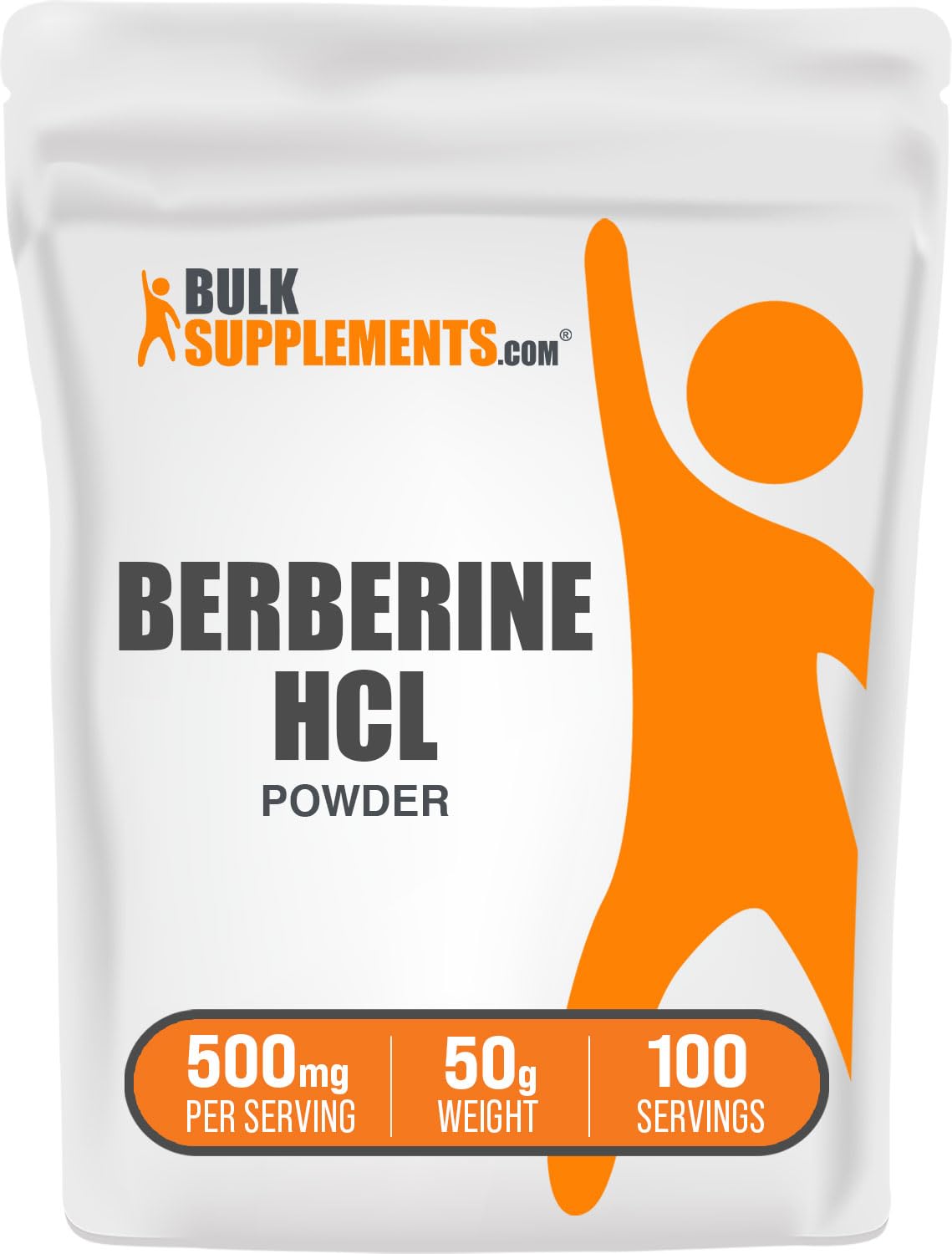 BulkSupplements envase frontal del producto mostrando marca y formato, fácil identificación