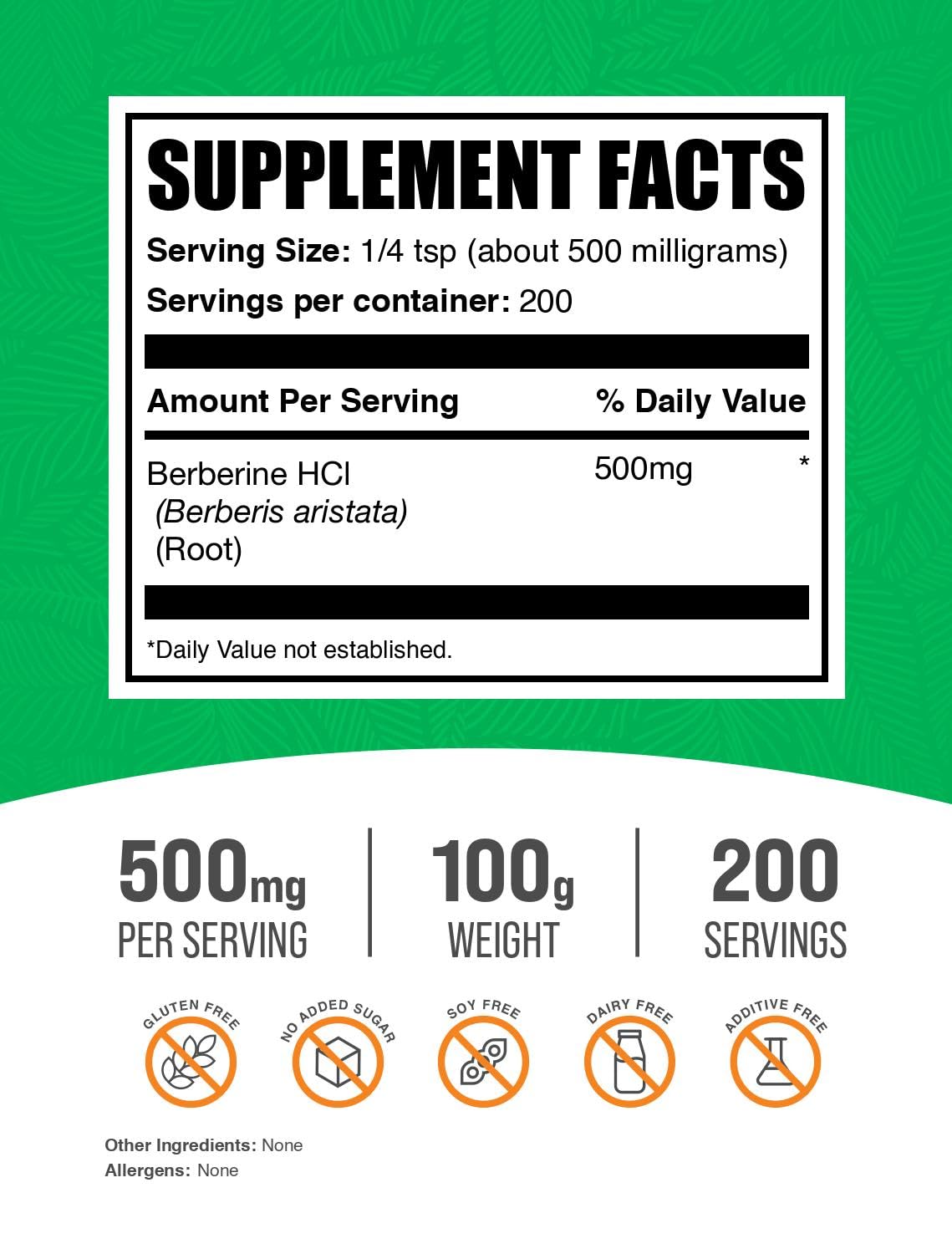 BulkSupplements textura del polvo de berberina en primer plano, fácil de mezclar