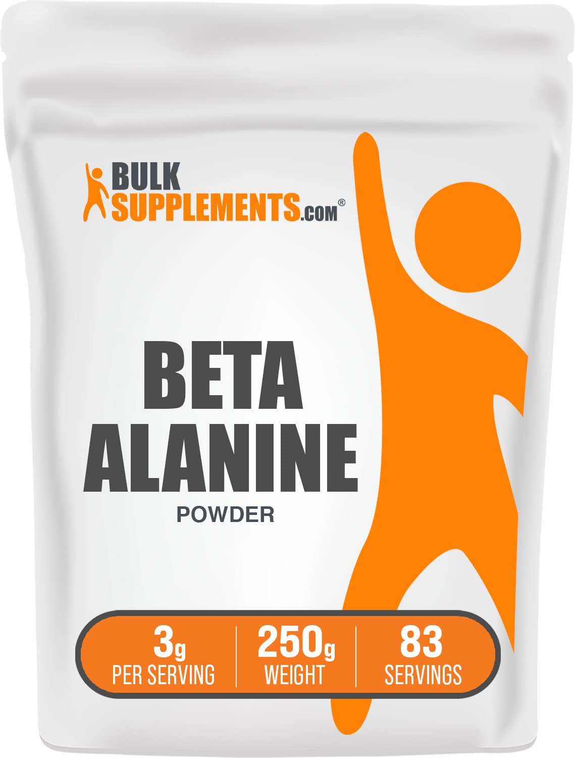 BulkSupplements envase frontal del producto beta alanine muestra claridad y pureza