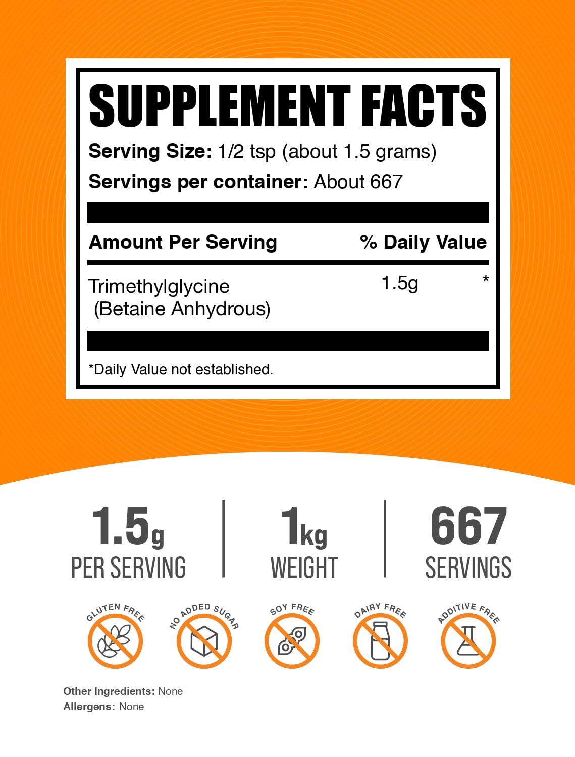 BulkSupplements primer plano de textura del polvo TMG, mezcla fácil y soluble
