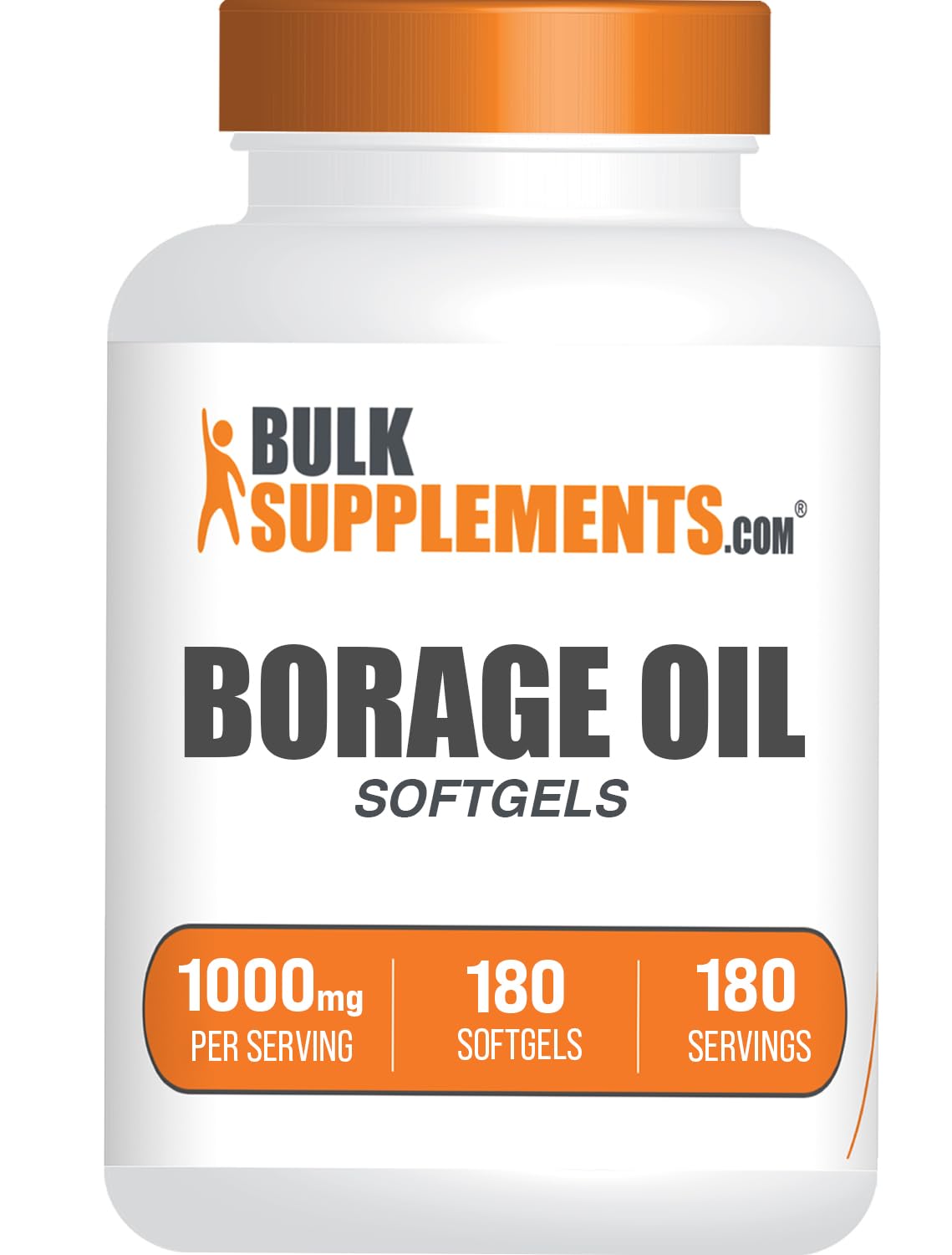 BulkSupplements frasco frontal mostrando 180 softgels y claridad de etiquetado