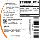 BulkSupplements etiqueta nutricional y detalles de fabricación cGMP claros