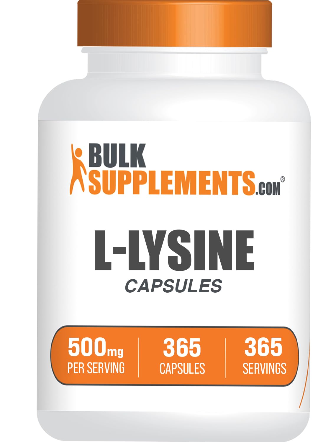BulkSupplements frente del envase de L-Lysine con información clara