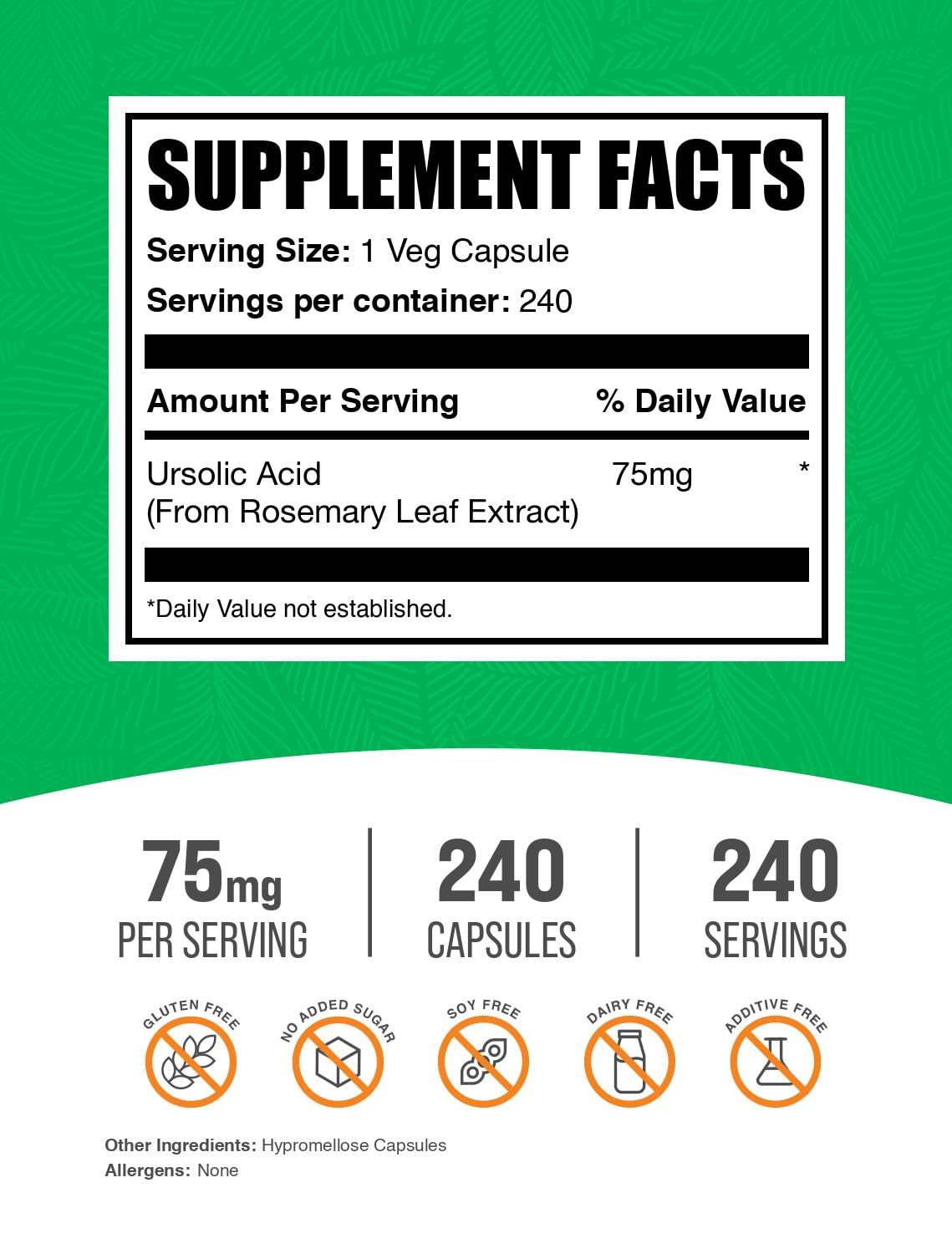 BulkSupplements primer plano de cápsula mostrando textura y acabado vegano