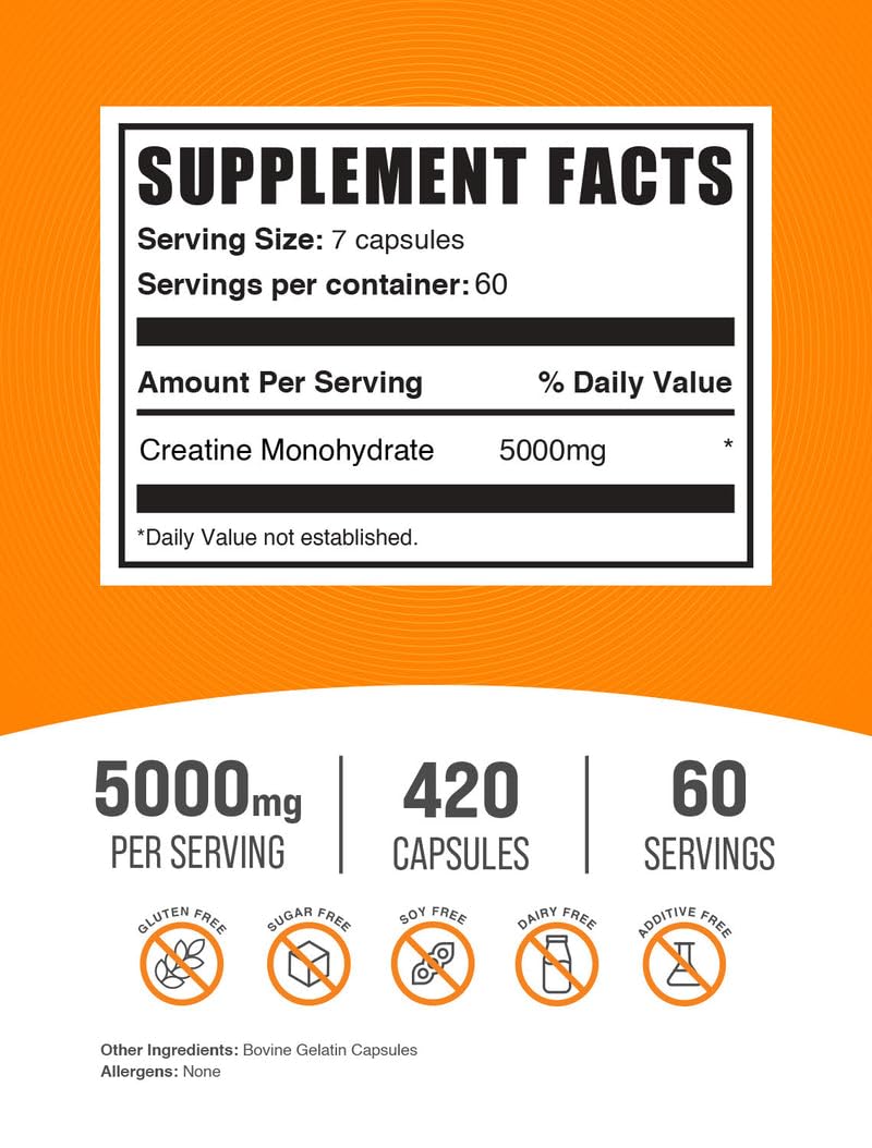 BulkSupplements cápsulas en mano para tomar sin mezclar, fácil consumo