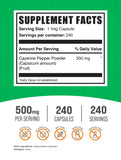 BulkSupplements etiqueta lateral con información de ingredientes y certificaciones