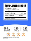 BulkSupplements etiqueta lateral con información nutricional y certificaciones visibles
