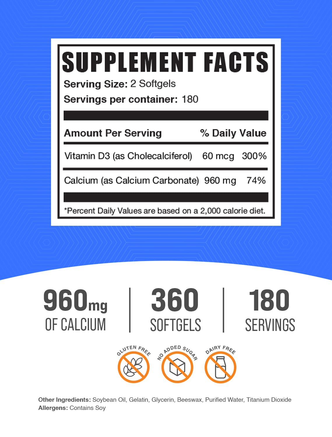 BulkSupplements primer plano de softgel, textura lisa para fácil deglución
