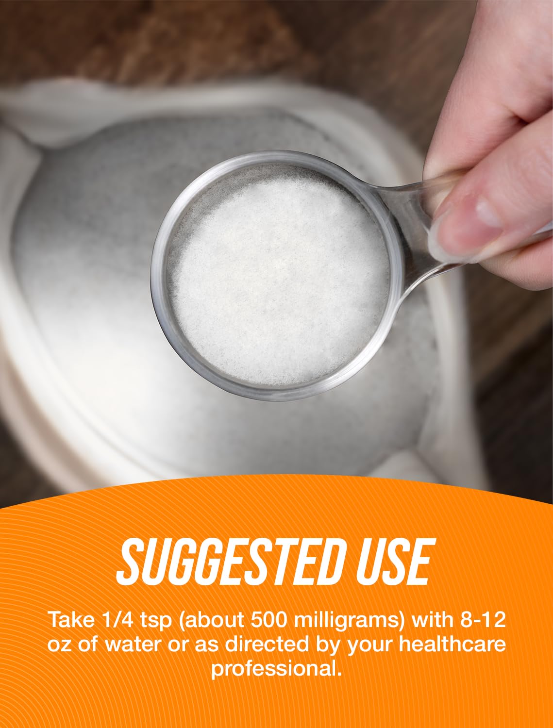 BulkSupplements comparación de tamaño 250 g para visualización de porciones