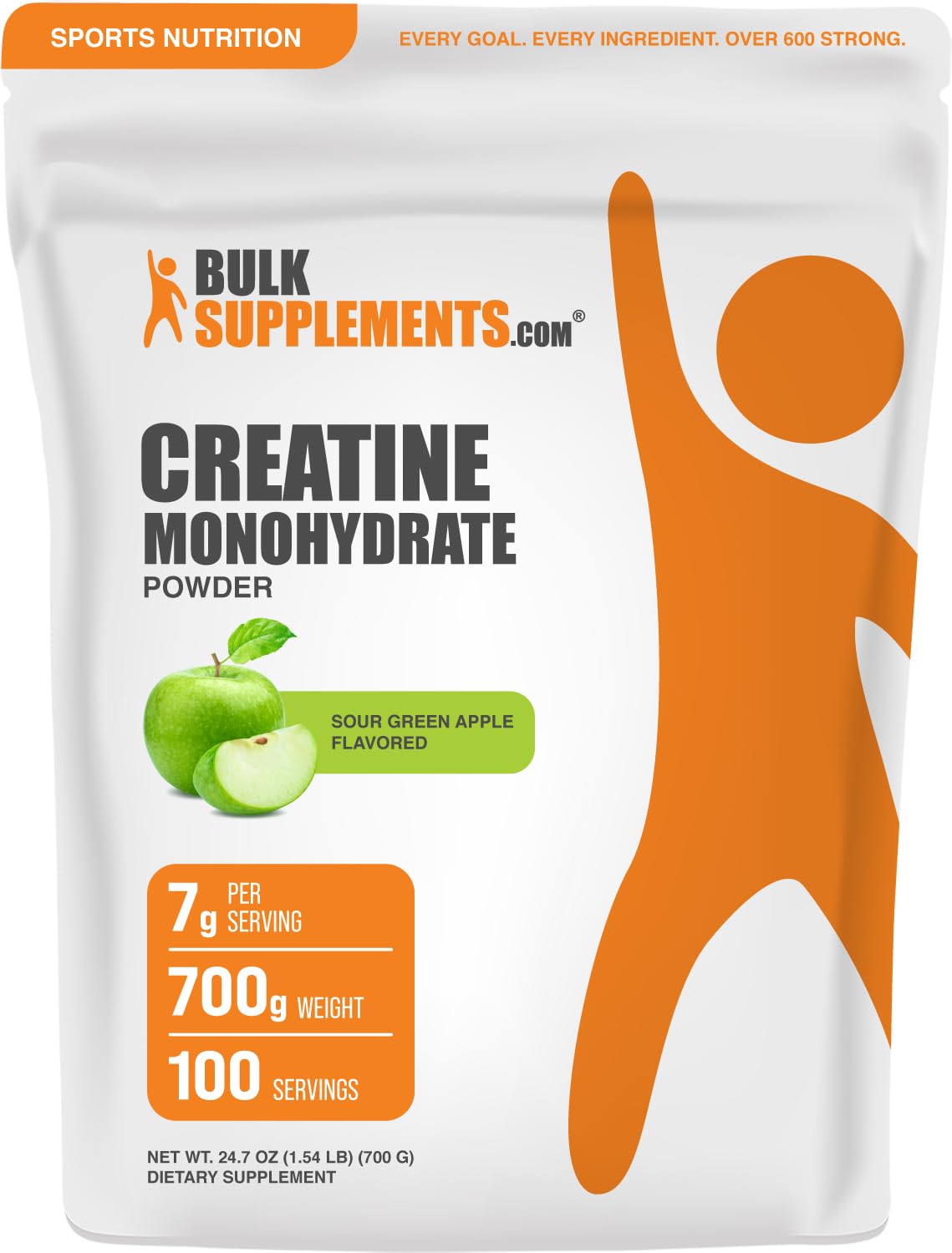 BulkSupplements frente del empaque mostrando tamaño y sabor, confianza en calidad