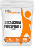 BulkSupplements frente del empaque de fosfato dicálcico muestra confianza y calidad
