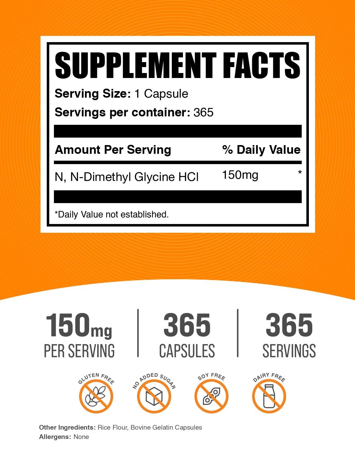 BulkSupplements primer plano de cápsulas DMG HCl mostrando textura limpia