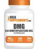 BulkSupplements envase frontal de DMG HCl mostrando tamaño y cantidad
