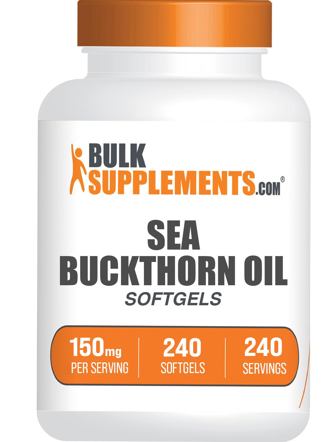 BulkSupplements envase frontal con 240 cápsulas para uso prolongado