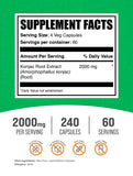 BulkSupplements etiqueta con ingredientes y certificación cGMP visible