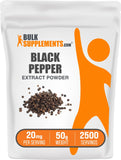 BulkSupplements envase frontal de extracto de pimienta negra, presentación clara y fiable