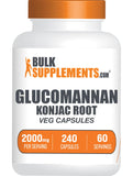 BulkSupplements frasco frontal mostrando 240 cápsulas y presencia de glucomannan