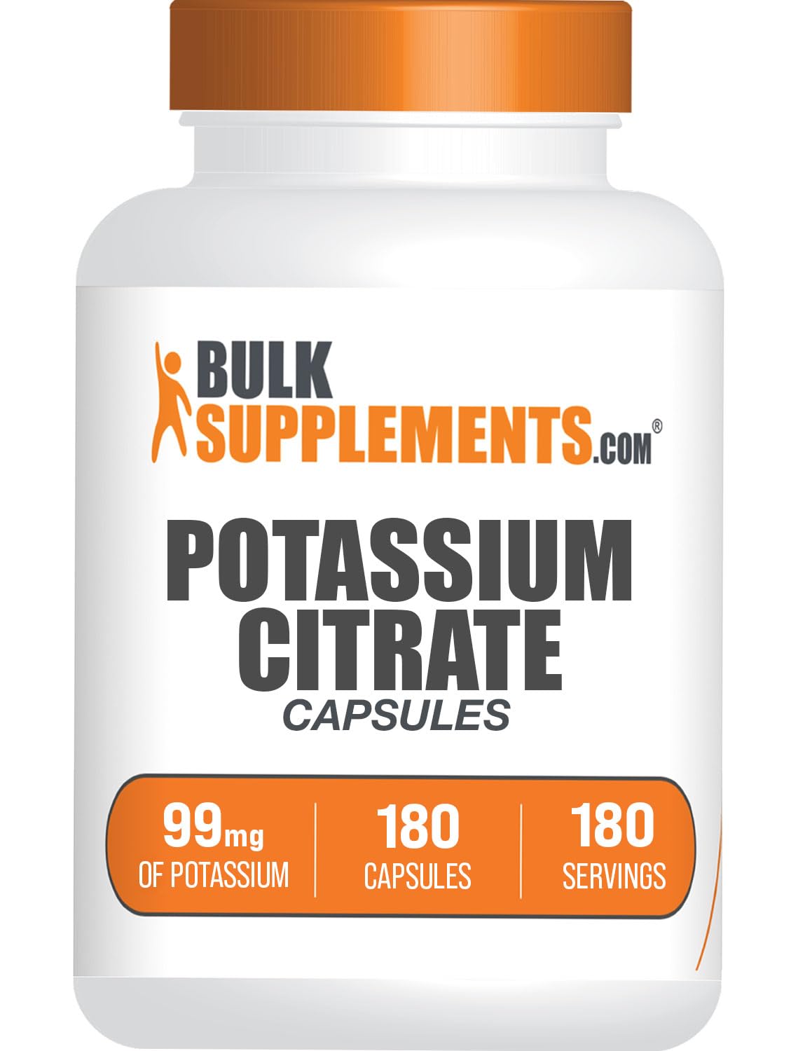 BulkSupplements frasco frontal mostrando diseño y cantidad 180 cápsulas