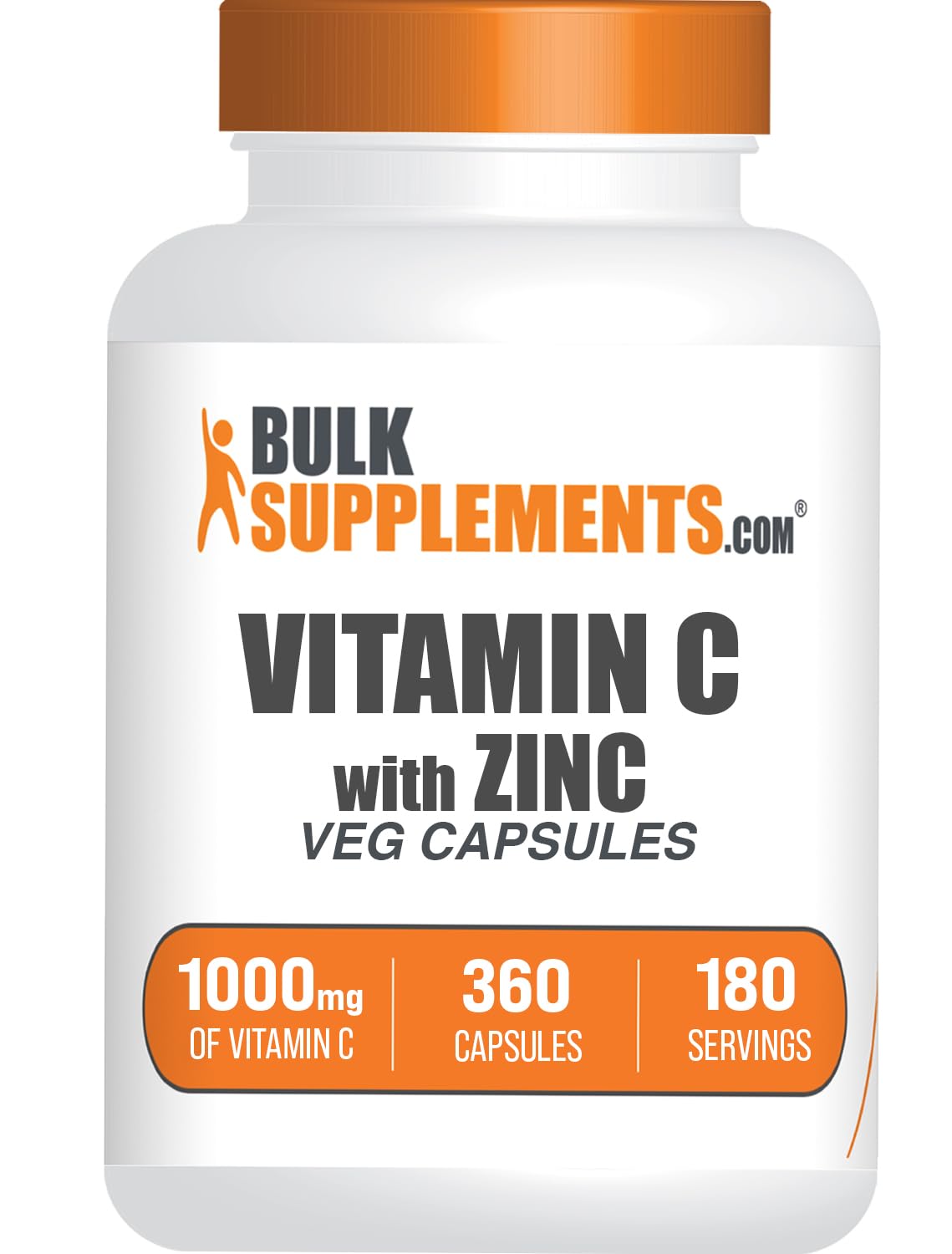 BulkSupplements frasco frontal del suplemento mostrando tamaño y marca