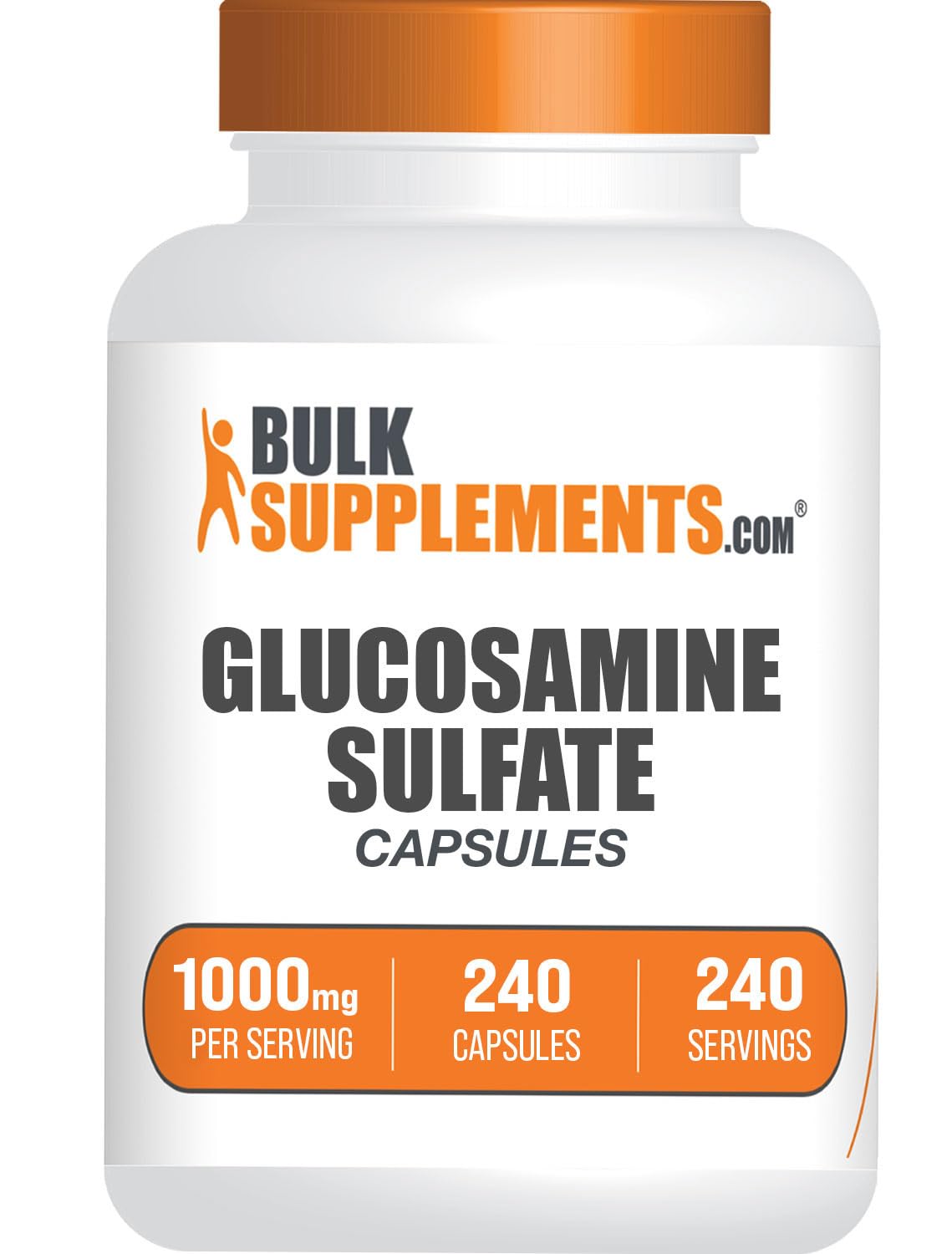 BulkSupplements frente del empaque mostrando 240 cápsulas y conveniencia