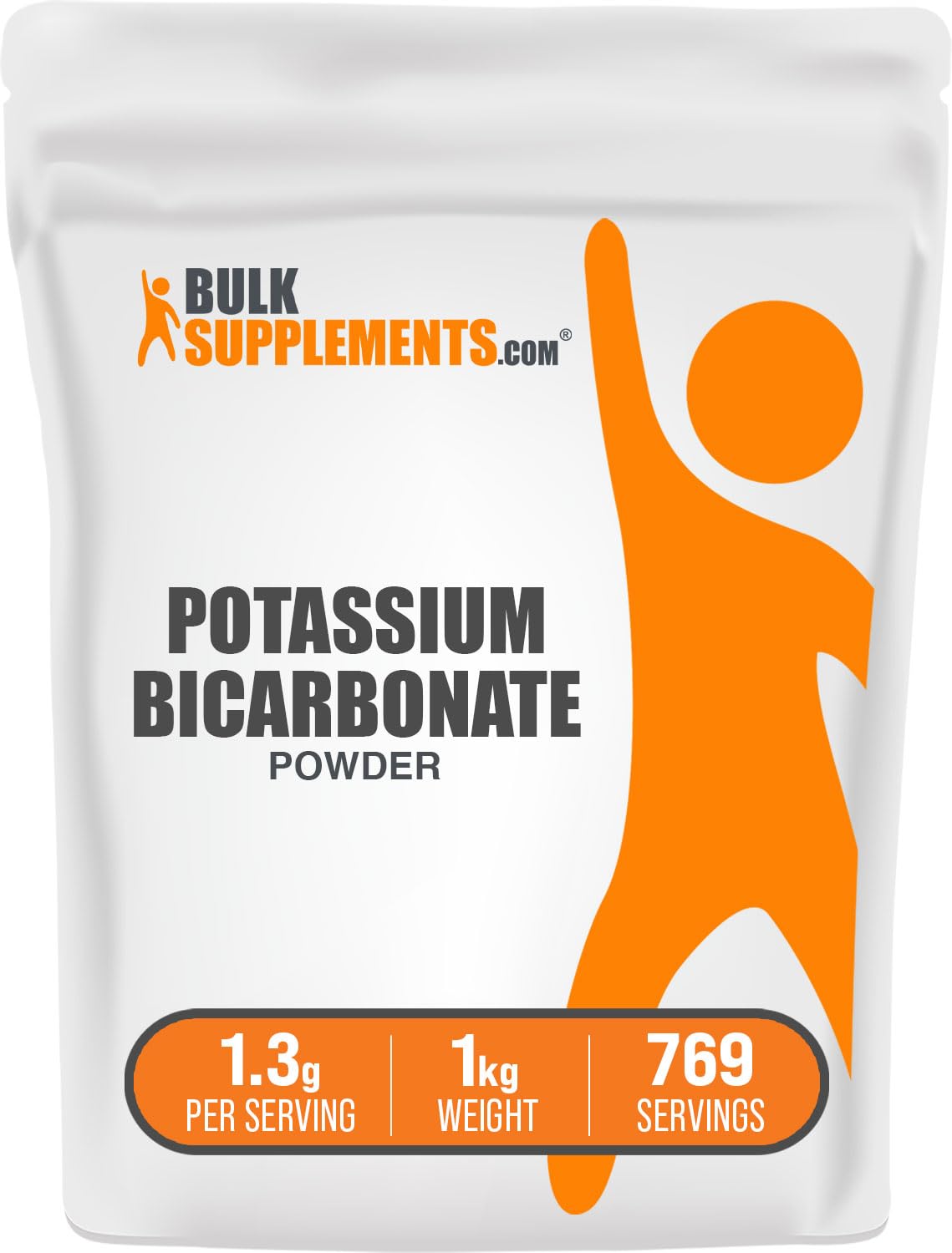 BulkSupplements frente del envase mostrando etiqueta y tamaño del producto