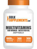 BulkSupplements envase frontal de multivitamínico para mujer mostrando cantidad y formato