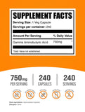 BulkSupplements primer plano de cápsula GABA evidenciando textura y pureza