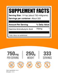 BulkSupplements detalle de la textura del polvo de GABA, fácil disolución