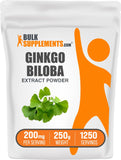 BulkSupplements frasco frontal del extracto de Ginkgo en polvo mostrando envase y cantidad