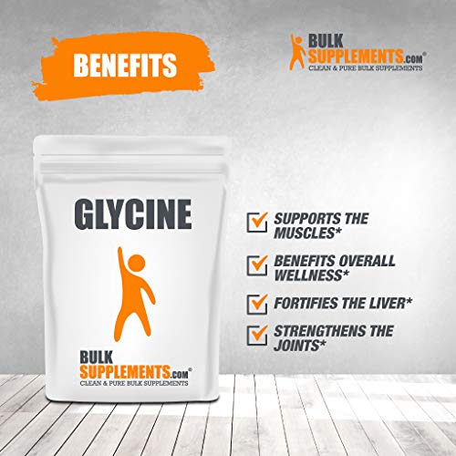 BulkSupplements polvo de glicina mezclado en batido práctico y sin sabor