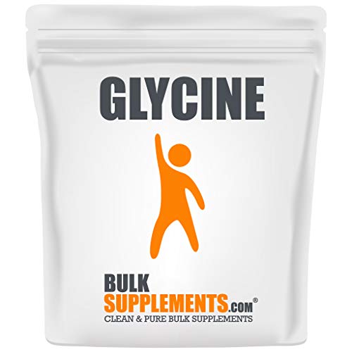 BulkSupplements envase frontal de glicina 1 kg mostrando etiqueta clara y beneficios