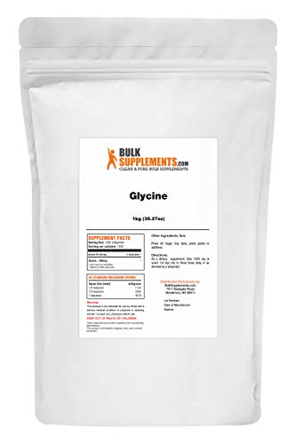 BulkSupplements textura en polvo de glicina detalle fino fácil disolución