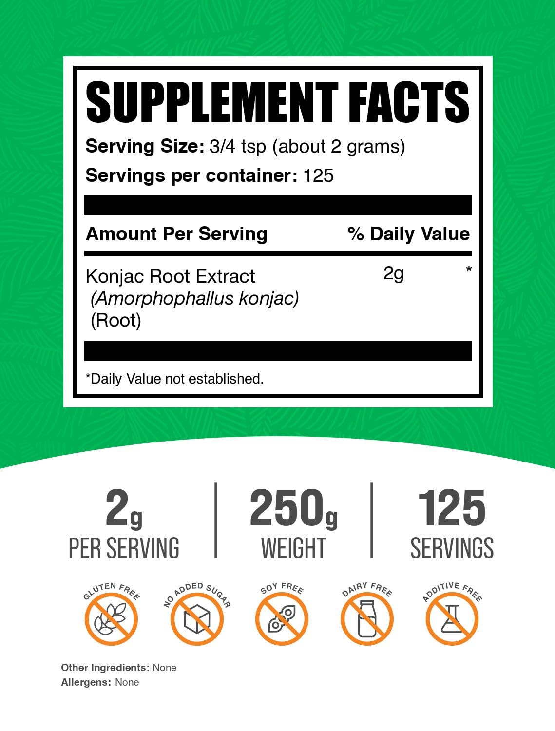 BulkSupplements polvo de glucomannan primer plano mostrando textura fina y pura