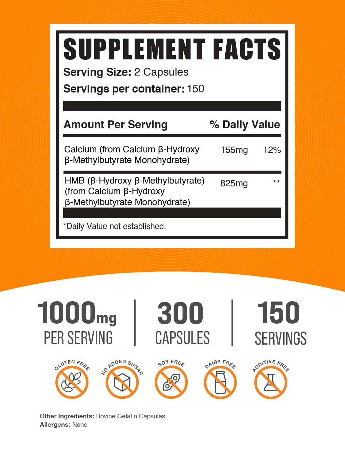 BulkSupplements primer plano de cápsula HMB mostrando textura y calidad