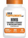 BulkSupplements envase frontal de HMB 360 cápsulas mostrando etiqueta clara y beneficios