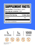 BulkSupplements textura del polvo de Inositol en cuchara, fácil de mezclar