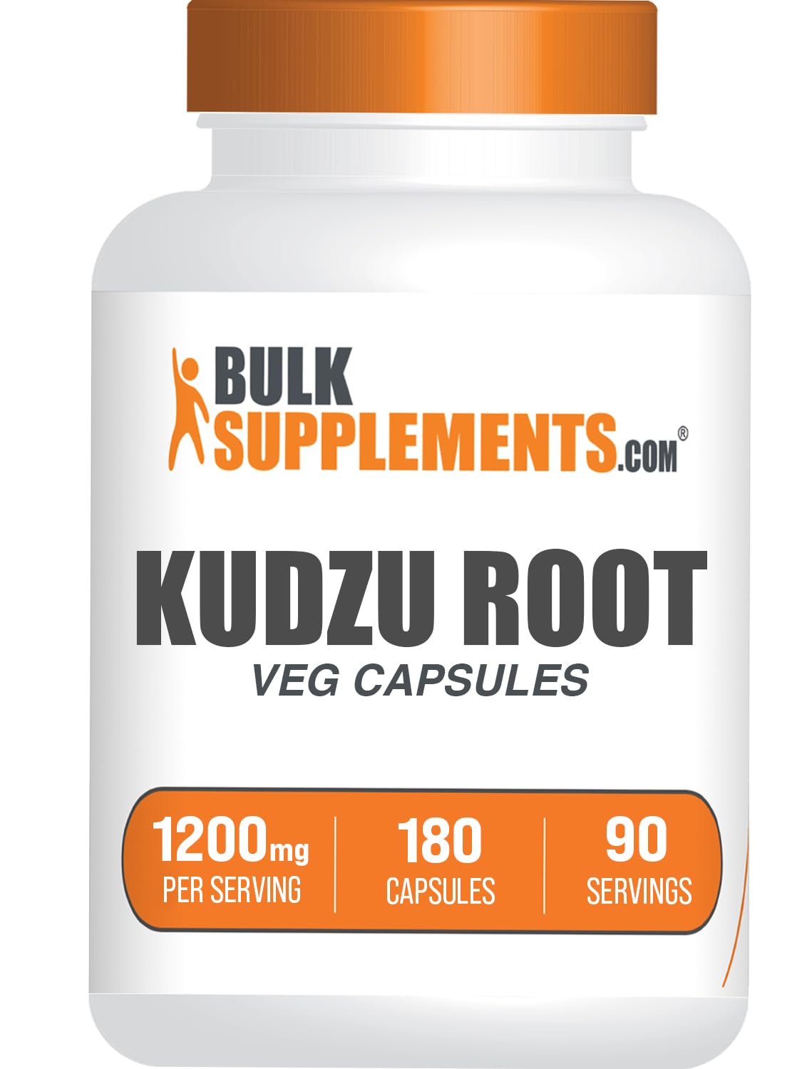 BulkSupplements frasco frontal de Kudzu Root Extract en cápsulas, presentación práctica