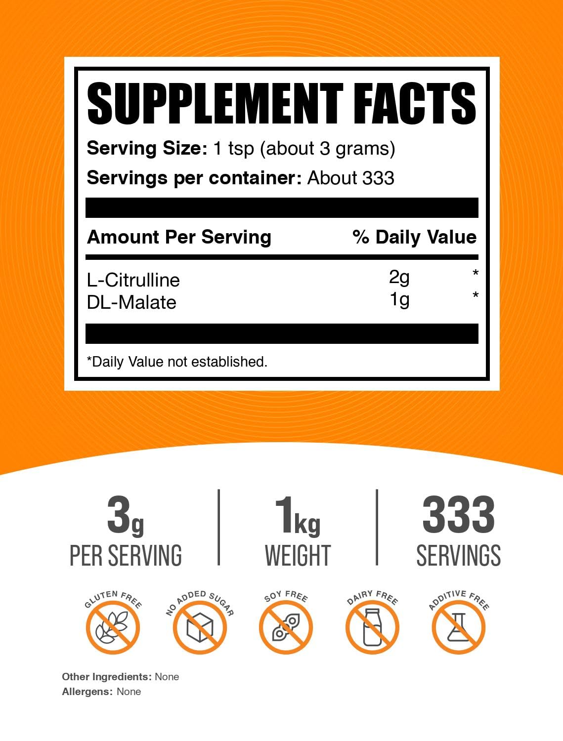 BulkSupplements textura de polvo L-Citrulline Malate destacando pureza y fácil mezcla