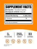 BulkSupplements detalle de polvo fino de L-Citrulline destacando textura fácil de mezclar y sin sabor