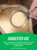 BulkSupplements paquete de 100 g de lecitina con comparación de tamaño para almacenamiento práctico