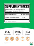 BulkSupplements detalle de polvo de lecitina de girasol, textura fina y homogeneidad
