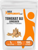 BulkSupplements envase frontal de Longjack Extract mostrando tamaño y marca