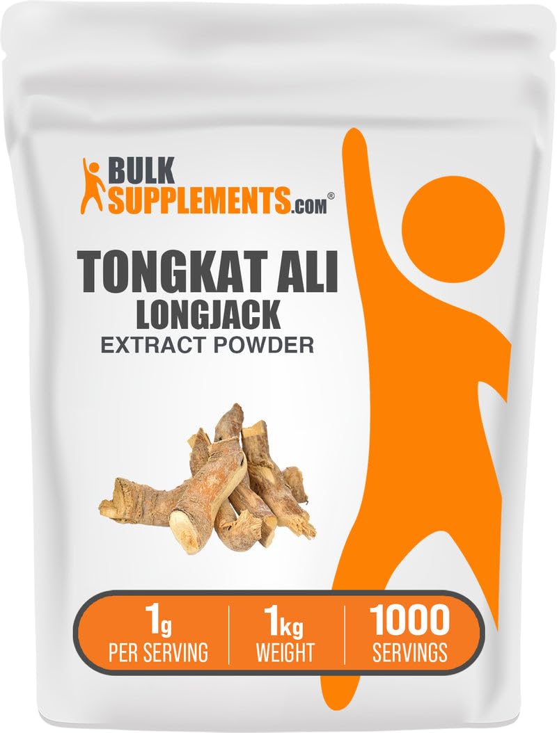 BulkSupplements empaque frontal de Longjack mostrando tamaño y marca