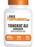 BulkSupplements frasco frontal de Longjack con etiquetado claro y suministro duradero