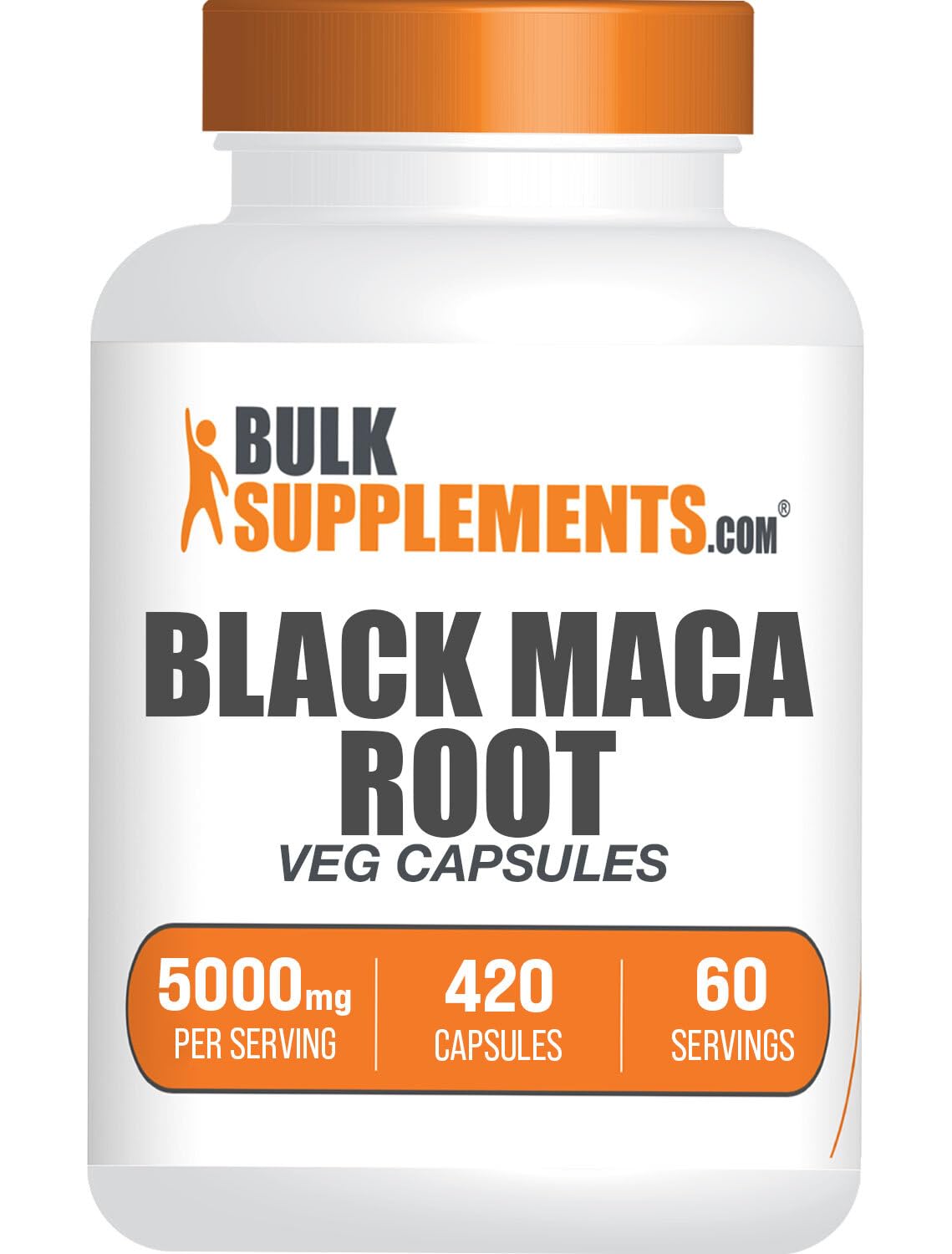 BulkSupplements frasco frontal de Black Maca Root mostrando presentación clara