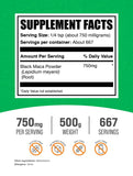 BulkSupplements polvo de Maca negra en primer plano con textura fina y pura