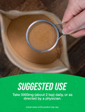 BulkSupplements cucharada con maca para comparar tamaño de porción práctica