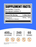 BulkSupplements vista de cerca de cápsula de magnesio malato, textura y tamaño visibles