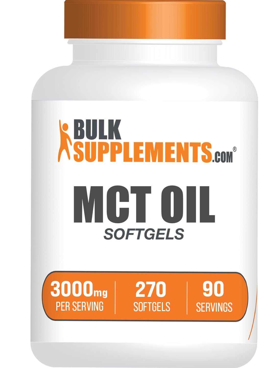 BulkSupplements vista frontal del envase mostrando 270 softgels y ahorro